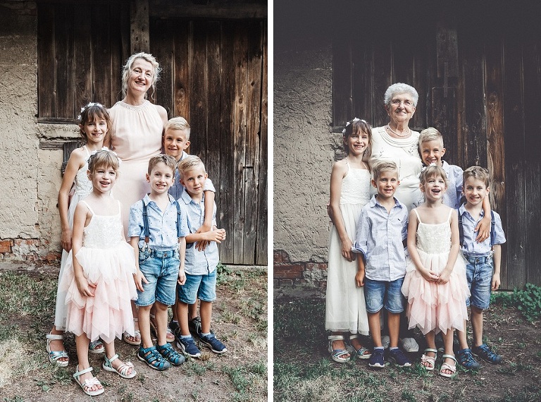 Foto von Oma mit Enkel auf Hochzeit der Kinder